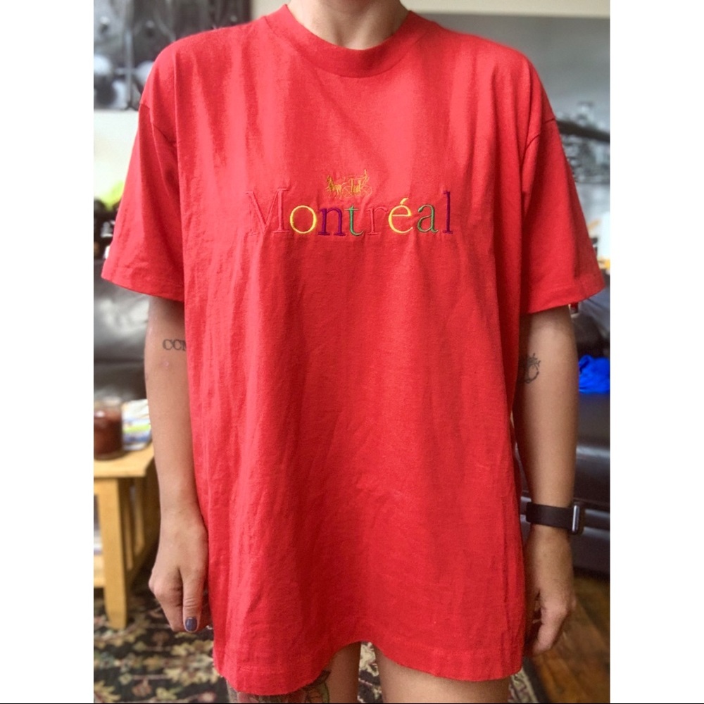 Vintage Montréal single stitch red graphic tee - Picture 5 of 14